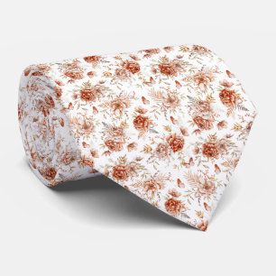 Cravate Motif Fleurs Aquarelle Bohème