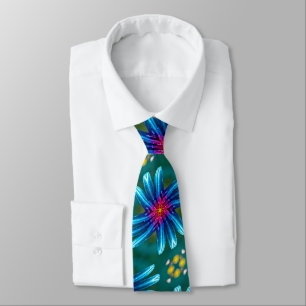 Cravate Motif Fleurs bleues Fireworks