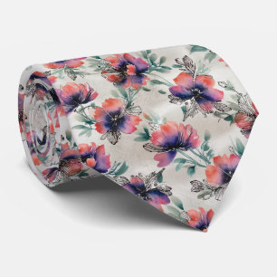 Cravate Motif floral à dégradé multimédia