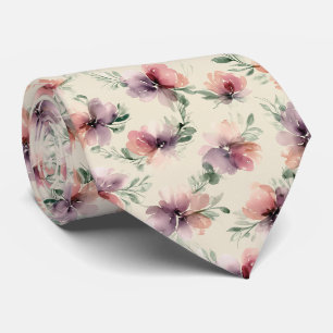 Cravate Motif floral aquarelle abstrait