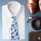 Motif floral botanique bleu blanc élégant