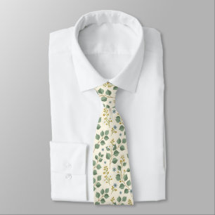 Cravate Motif floral d'eucalyptus sans couture