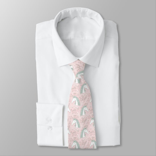 Cravate Motif floral doux de licorne (Attaché)