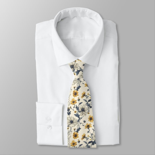 Cravate Motif Floral fleur sauvage Plutôt Fleur (Attaché)