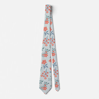 Cravate Motif floral Prairie de corail