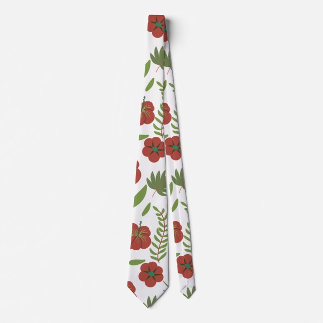 Cravate Motif floral rouge sans couture sur arrière - plan (Devant)