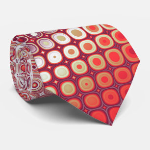 Cravate Motif fractal point rouge rétro