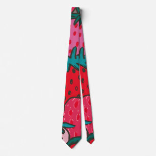 Cravate Motif Fraise