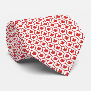 Cravate Motif géométrique à hexagone de feuille d'érable d