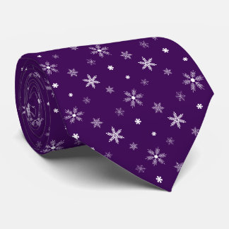 Cravate motif géométrique blanc de saison violet