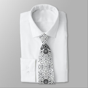 Cravate Motif géométrique blanc et noir
