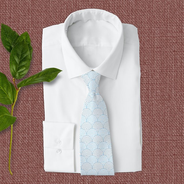 Cravate Motif géométrique bleu élégant (Créateur téléchargé)