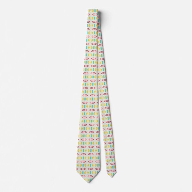 Cravate Motif géométrique de couleur florale (Devant)