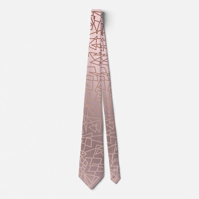 Cravate Motif géométrique de rose rose élégant élégant (Devant)