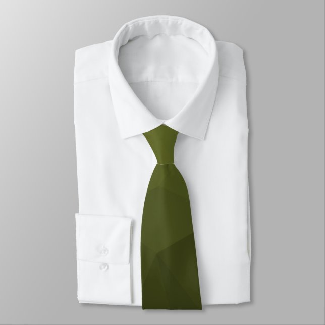 Cravate Motif géométrique du maillage vert de l'Armée (Attaché)