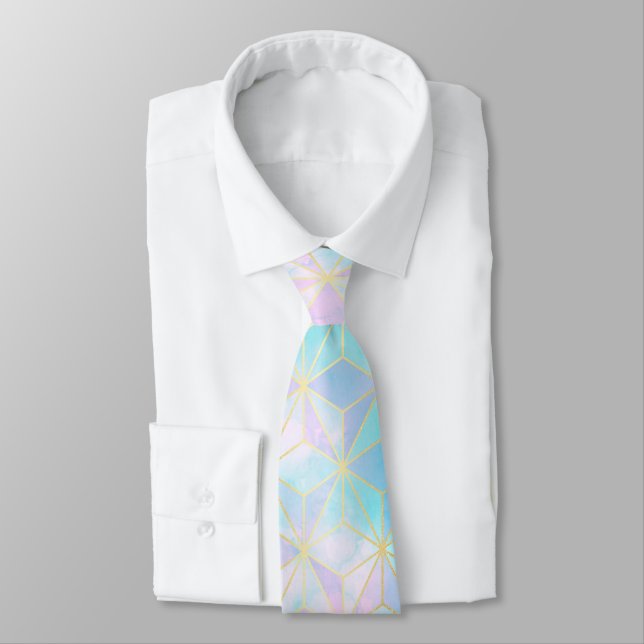Cravate Motif géométrique en verre Iridescente (Attaché)