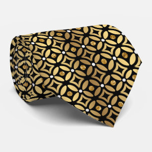 Cravate Motif géométrique Gold et Black