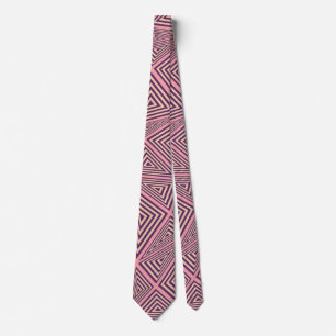 Cravate Motif géométrique moderne rose et noir