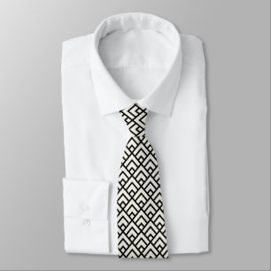 Cravate Motif géométrique noir et blanc
