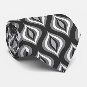 Cravate Motif Géométrique Noir Et Blanc