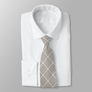 Cravate Motif géométrique noir et blanc avec chevauchement