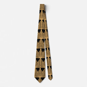 Cravate Motif Gold et Black Art Déco