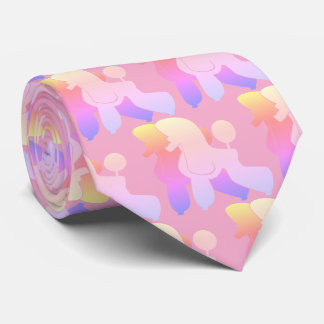 Cravate Motif graphique Chien Podel Arc-en-ciel 