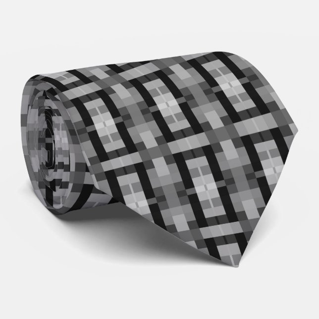Cravate Motif gris et noir (Roulé)