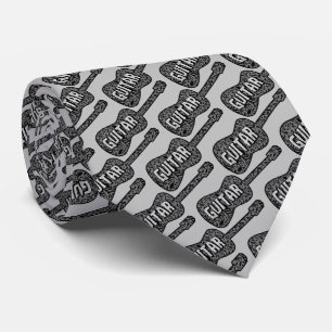 Cravate Motif Guitare Music Notes