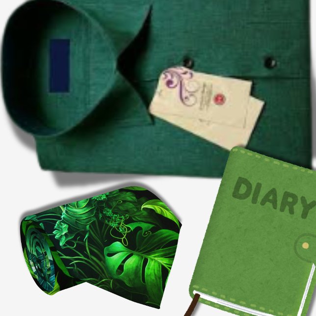 Cravate Motif hawaïen feuille vert tropical (Créateur téléchargé)