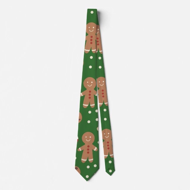 Cravate Motif homme de pain d'épices de Noël (Devant)