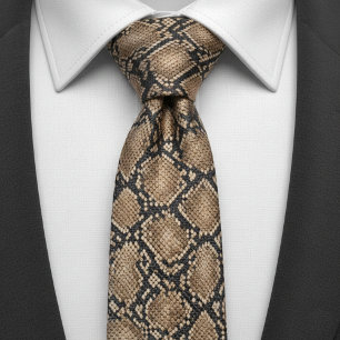 Cravate Motif imprimé animal à peau de serpent gras