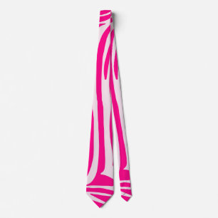 Cravate Motif imprimé zèbre rose