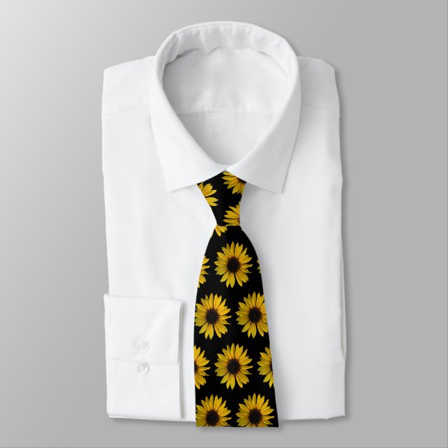 Cravate Motif jaune de tournesol (Attaché)