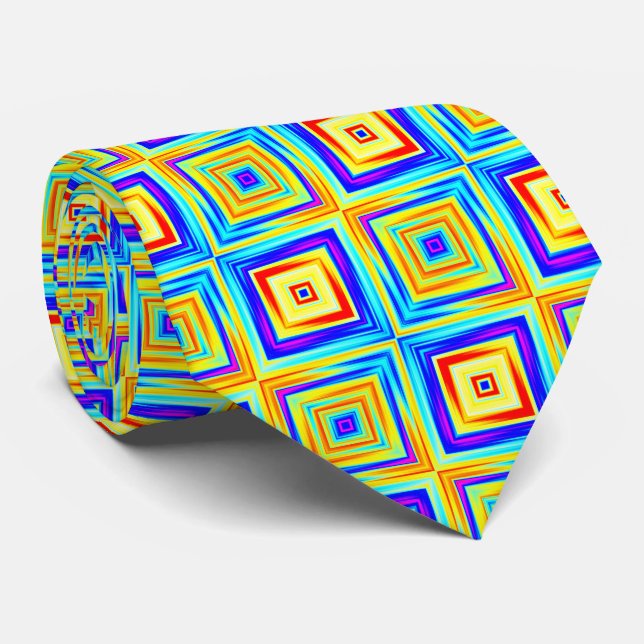 Cravate Motif jaune et bleu (Roulé)
