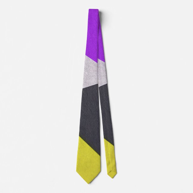 Cravate motif jaune violet (Devant)