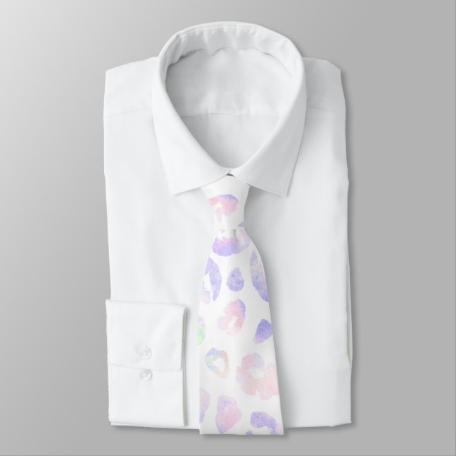 Cravate Motif léopard blanc (Attaché)