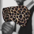 Motif Léopard Noir Marron Or Pailleté Luxe