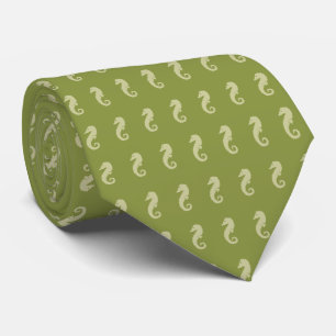 Cravate Motif Lime Green Seahorse