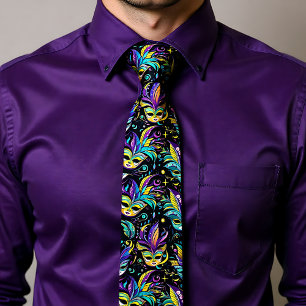 Cravate Motif Mardi Gras Masques