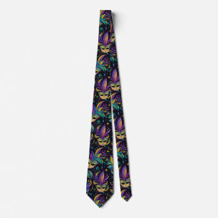 Cravate Motif Mardi Gras Masques