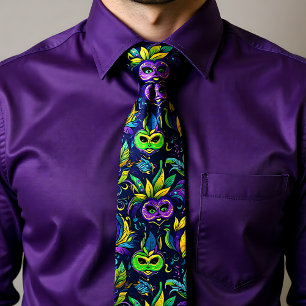 Cravate Motif Masterpiece Mardi Gras Masques