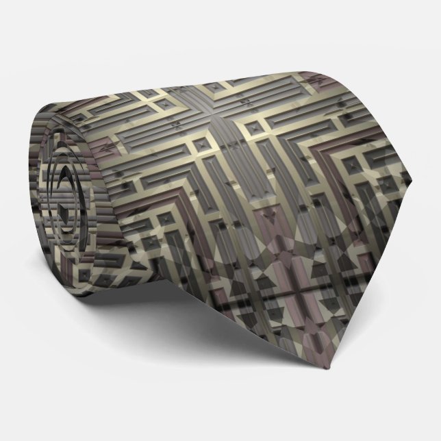 Cravate Motif métallique Olive Green Gold (Roulé)