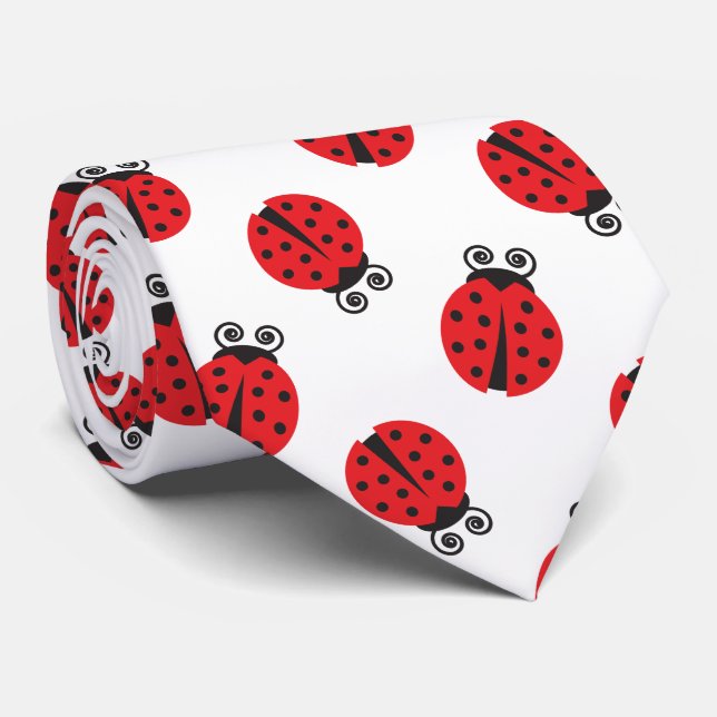 Cravate Motif mignon de coccinelle (Roulé)