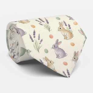 Cravate Motif minimaliste de Pâques lapin pastel printemps