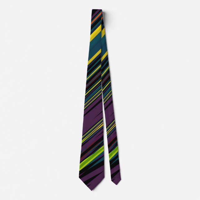 Cravate Motif moderne avec bandes violettes (Devant)