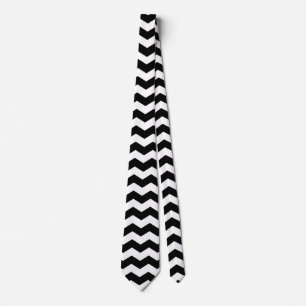 Cravate Motif moderne Chevron noir et blanc