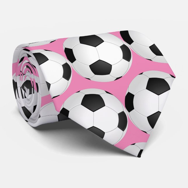 Cravate motif moderne de ballon de football pour elle (Roulé)
