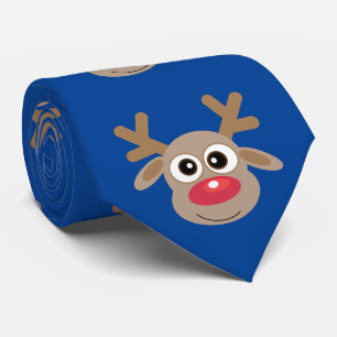 Cravate Motif Noël Fun Blue de Noël