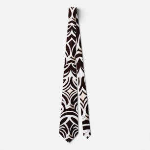 Cravate Motif noir blanc subtil de l'ornement africain